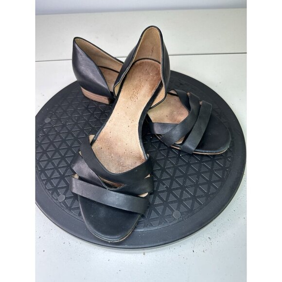 Madewell Shoes - Madewell Slip On Flat Sandals Black Leather Straps Sz 7.5